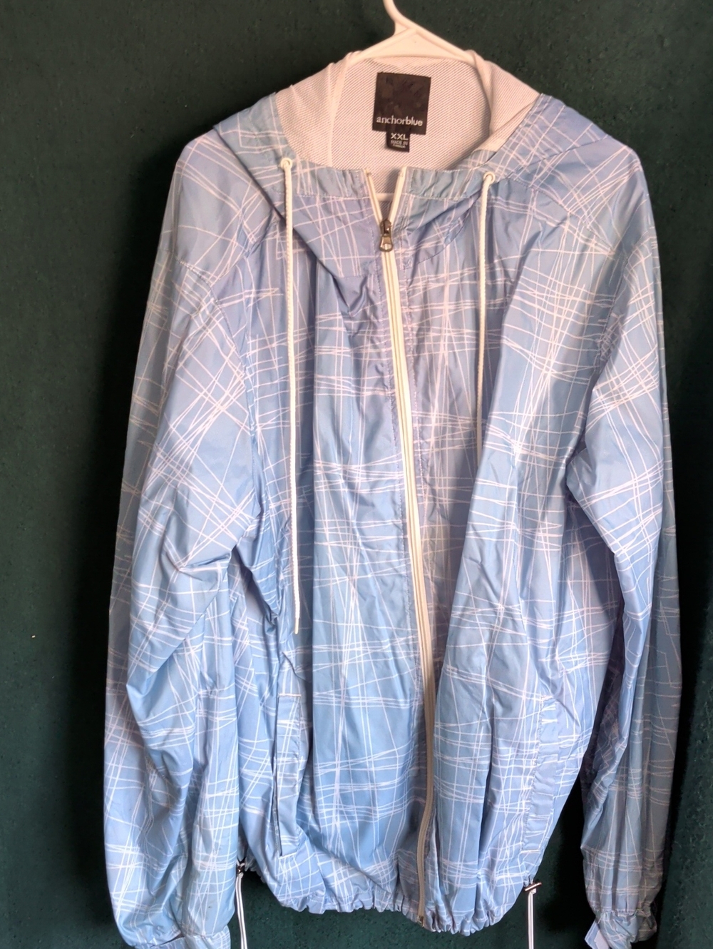 anchor blue Light Blue Plaid Windbreaker Jacket